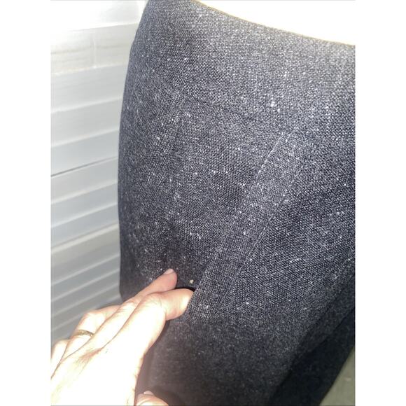 Women’s Zanella Charcoal Gray Tweed Wool Midi Skirt Size 6 Lined Made In Italy - Picture 6 of 9